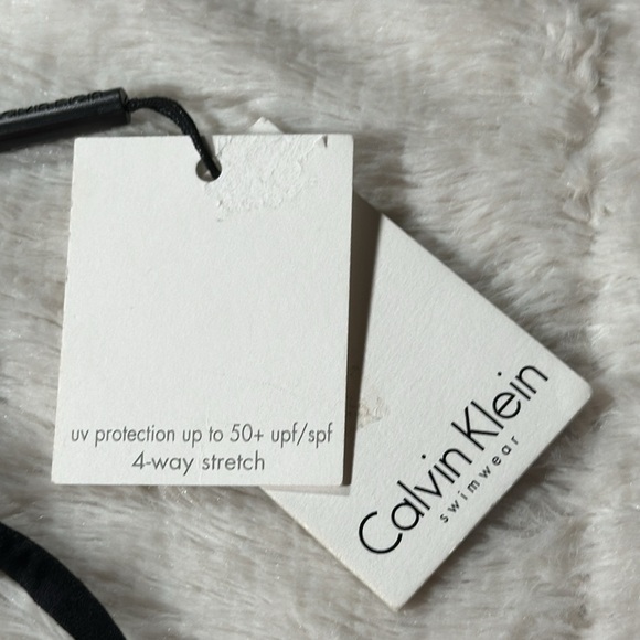 Calvin Klein Swimwear Geometric Black & White Side Tie Hipster Bikini Bottom XS - Picture 6 of 16